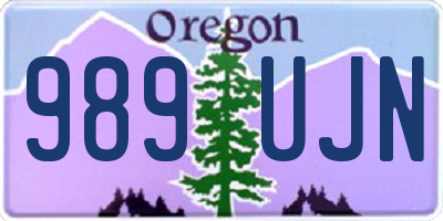 OR license plate 989UJN