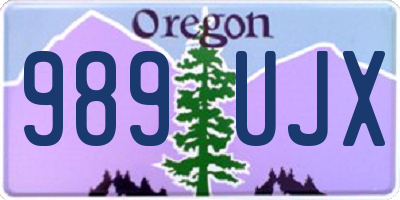 OR license plate 989UJX