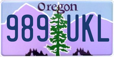 OR license plate 989UKL