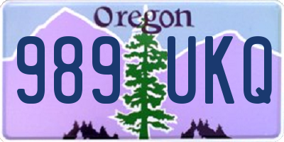 OR license plate 989UKQ