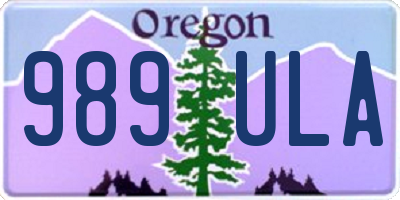 OR license plate 989ULA