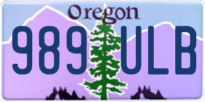 OR license plate 989ULB