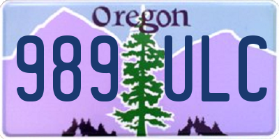 OR license plate 989ULC