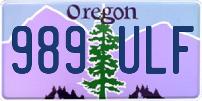OR license plate 989ULF