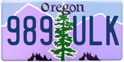 OR license plate 989ULK