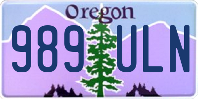 OR license plate 989ULN