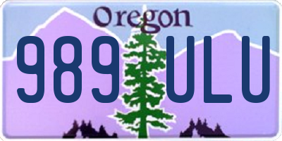OR license plate 989ULU