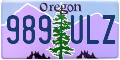 OR license plate 989ULZ