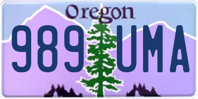 OR license plate 989UMA