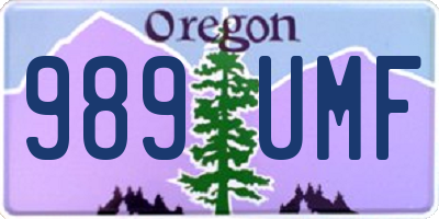 OR license plate 989UMF