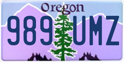 OR license plate 989UMZ