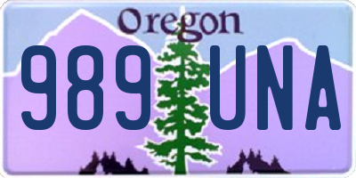 OR license plate 989UNA