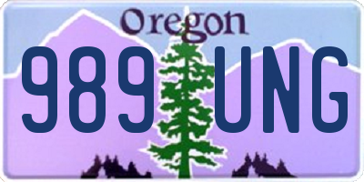 OR license plate 989UNG