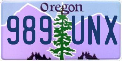 OR license plate 989UNX
