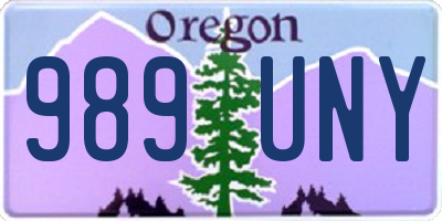 OR license plate 989UNY