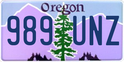OR license plate 989UNZ