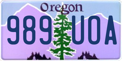 OR license plate 989UOA