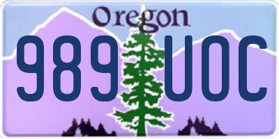 OR license plate 989UOC