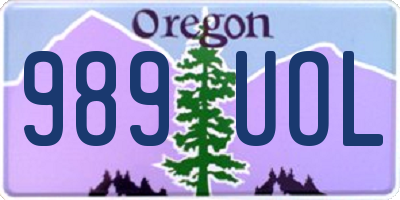 OR license plate 989UOL