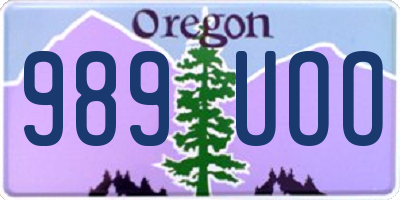OR license plate 989UOO