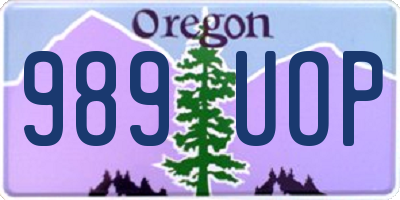 OR license plate 989UOP