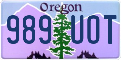 OR license plate 989UOT