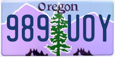 OR license plate 989UOY
