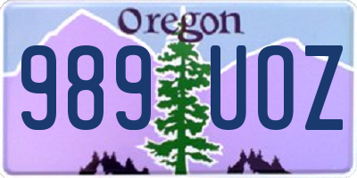 OR license plate 989UOZ
