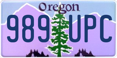 OR license plate 989UPC