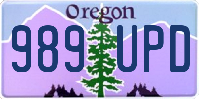 OR license plate 989UPD