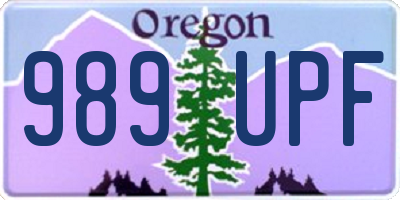 OR license plate 989UPF