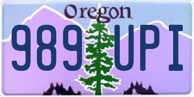 OR license plate 989UPI