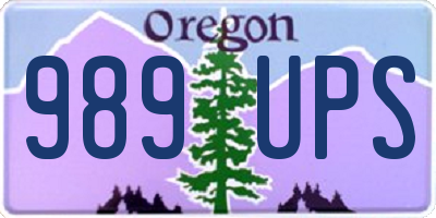 OR license plate 989UPS
