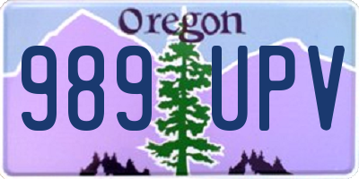OR license plate 989UPV