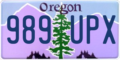 OR license plate 989UPX