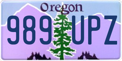 OR license plate 989UPZ