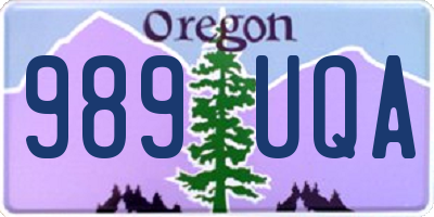 OR license plate 989UQA