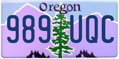 OR license plate 989UQC