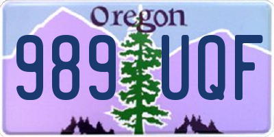 OR license plate 989UQF