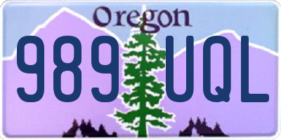 OR license plate 989UQL
