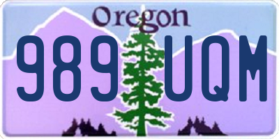 OR license plate 989UQM