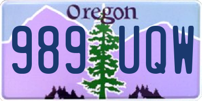 OR license plate 989UQW