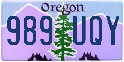 OR license plate 989UQY