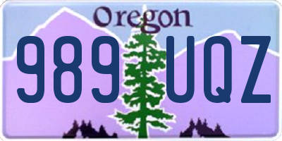OR license plate 989UQZ