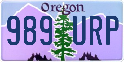 OR license plate 989URP