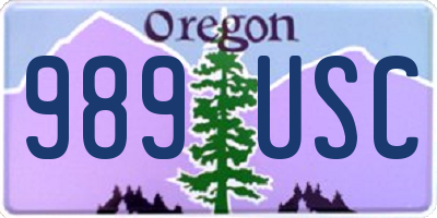 OR license plate 989USC