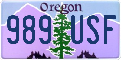 OR license plate 989USF