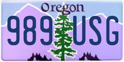 OR license plate 989USG