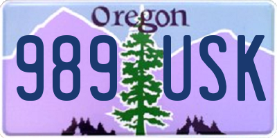 OR license plate 989USK