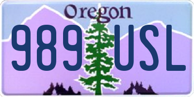 OR license plate 989USL
